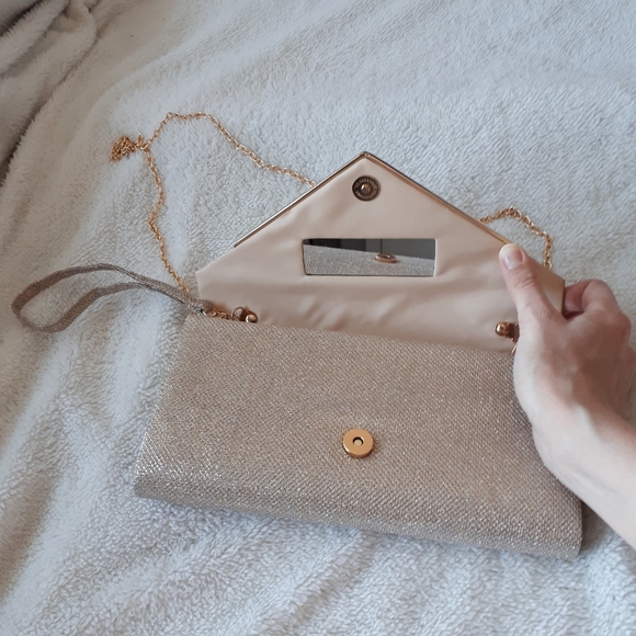 Clutch purse, sparkly gold colored - Picture 3 of 6